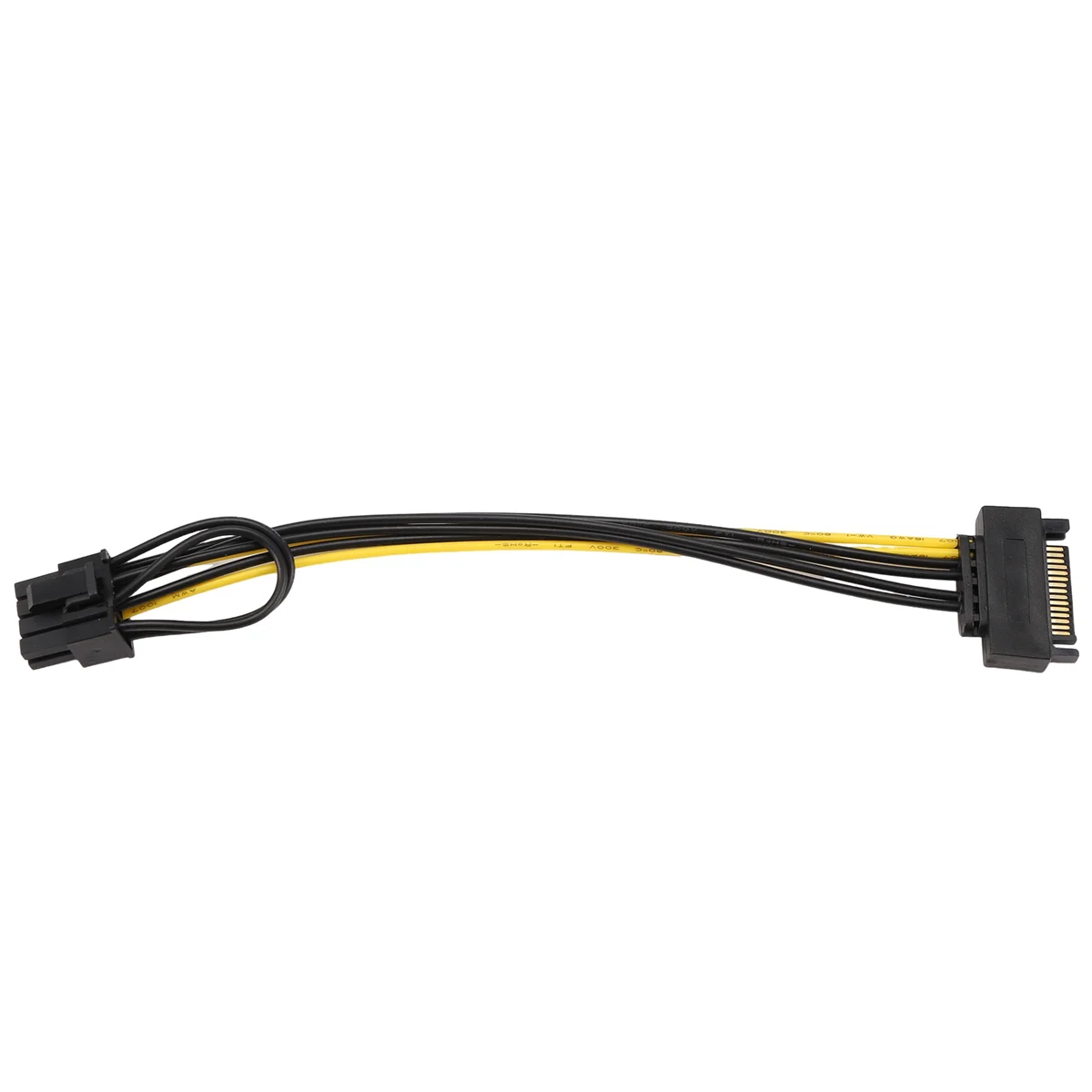 Y59A15Pin SATA Jantan Ke 8Pin(6 + 2) Kabel Catu Daya PCI-E Kabel SATA 15-Pin Ke 8 Pin Kabel 18AWG Kawat untuk Kartu Grafis (1 Buah)