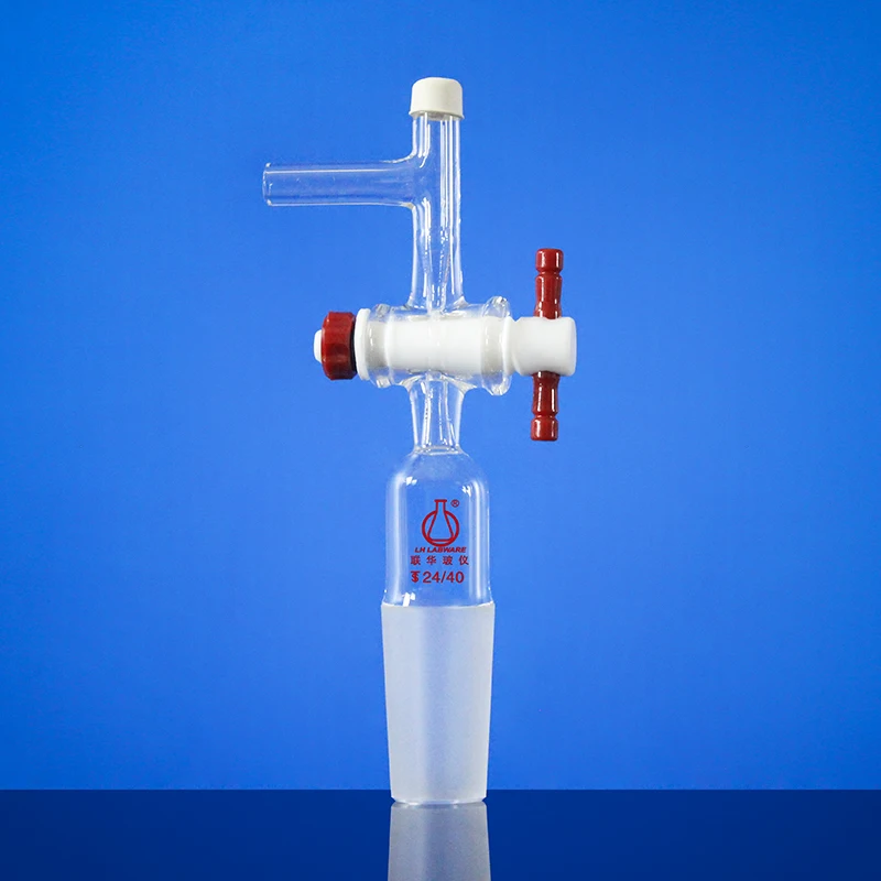 LH LABWARE Sampling adapter, With Rubber cap, Replaceable PTFE valve, Borosilicate glass, LH-66