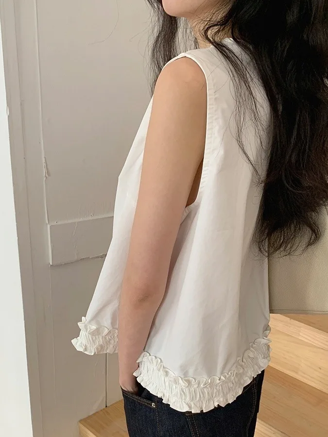 

Ele Pure Color Svel irt Vest Women's Summer New Sle Commute Pattern Regular Length Other Material 00%