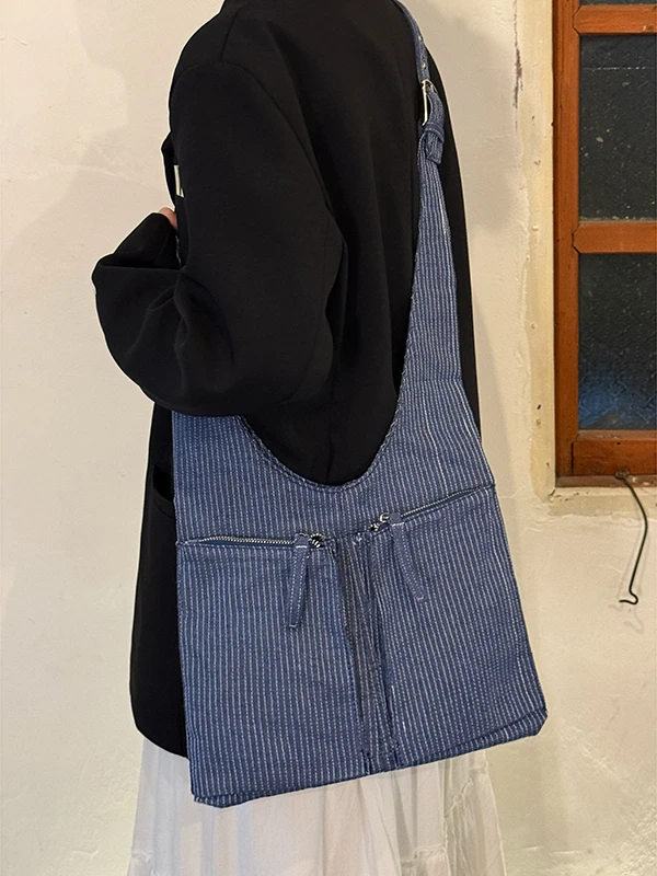 

Vintage Denim Tote Bag New Niche Single Shoulder Crossbody Niche Canvas Bags
