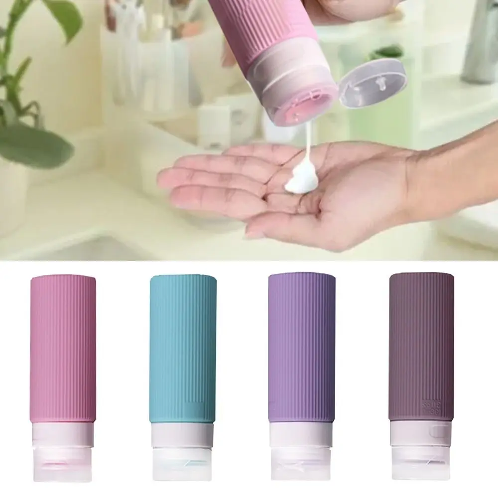 Draagbare 90 ml siliconen hervulbare flessen grote capaciteit lege douchegel lotionfles knijplotioncontainer reizen