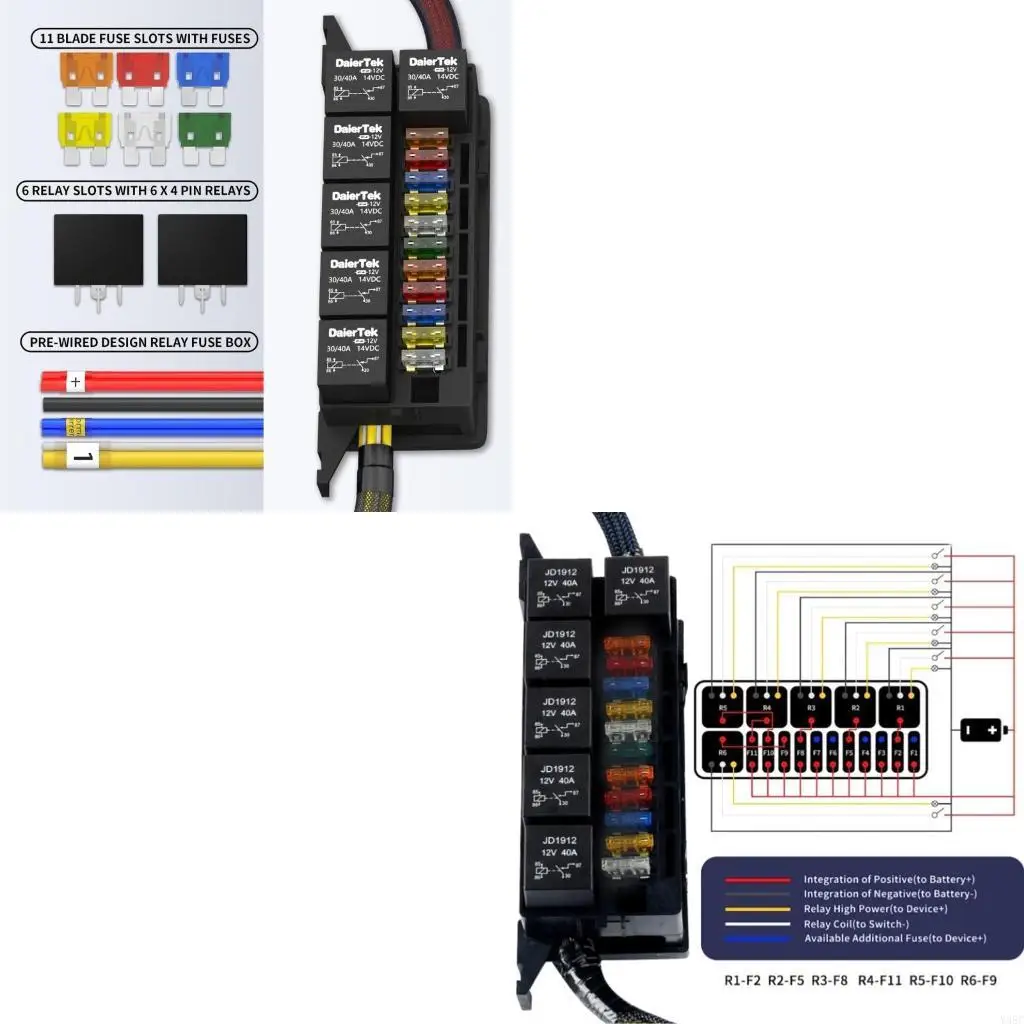 

11 Slot Fuses Panel Supporting Holder 12V 24V Systems For Automotive Enthusiasts