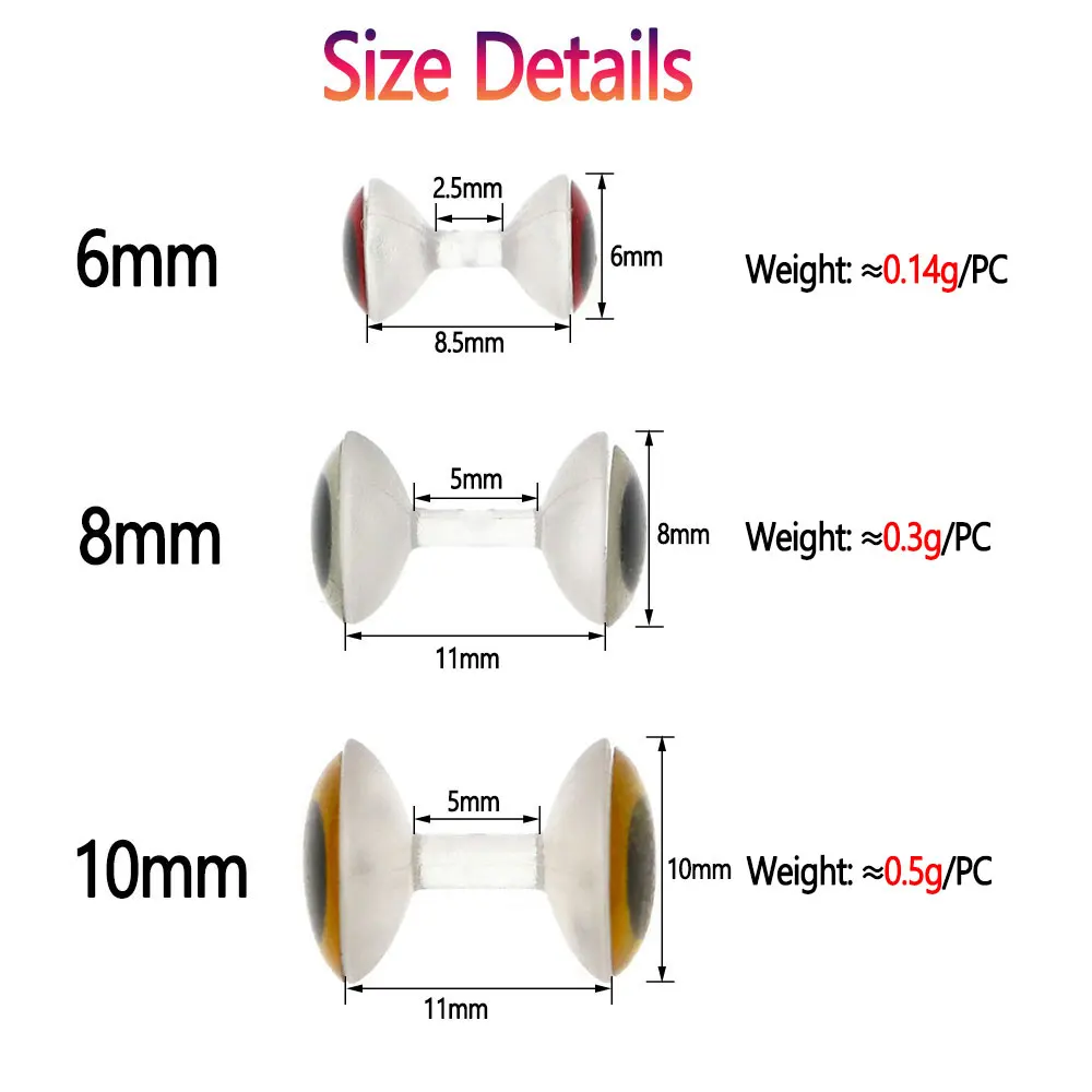 Ojos Holográficos Bimoo 3D para Mosca – Sin peso para señuelos de mar - imagen 2