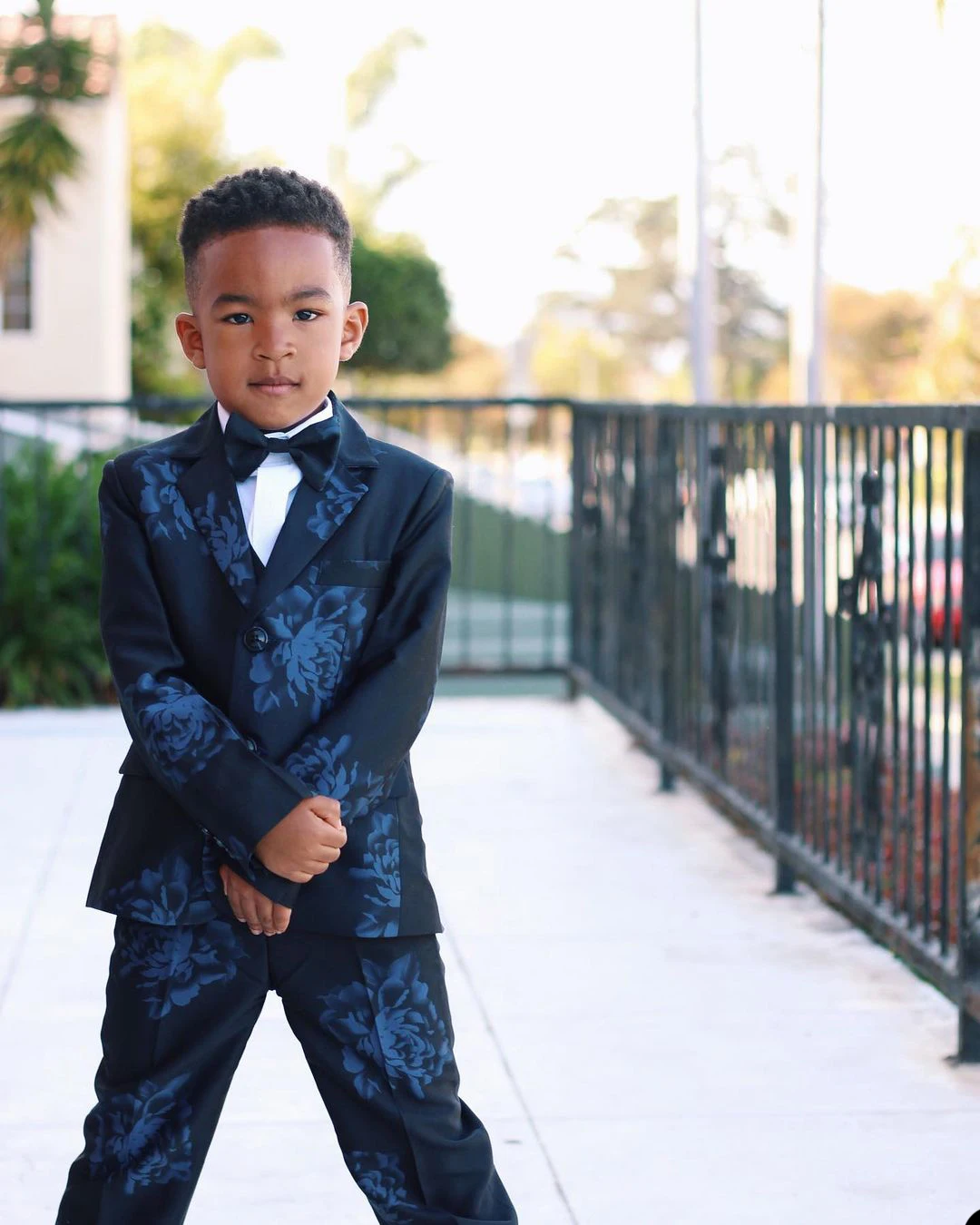 Printing Floral Boy Formal Suits Dinner Tuxedos Little Children Groomsmen Kids For Wedding Party Evening Suit Wear 3 pieces