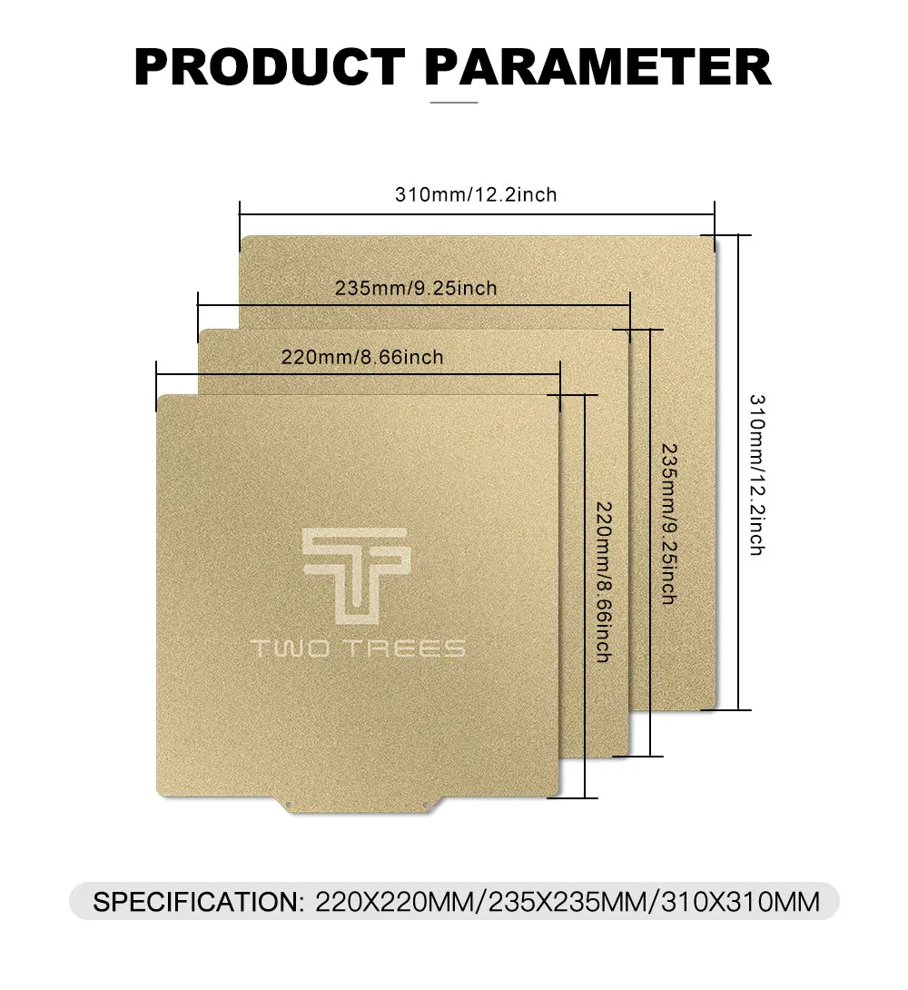 3D Printer 3d принтер Part Smooth and Powder Coated PEI Spring Steel Sheet Hotbed Pre-Applied Flex Magnetic Base for CR10 Ender