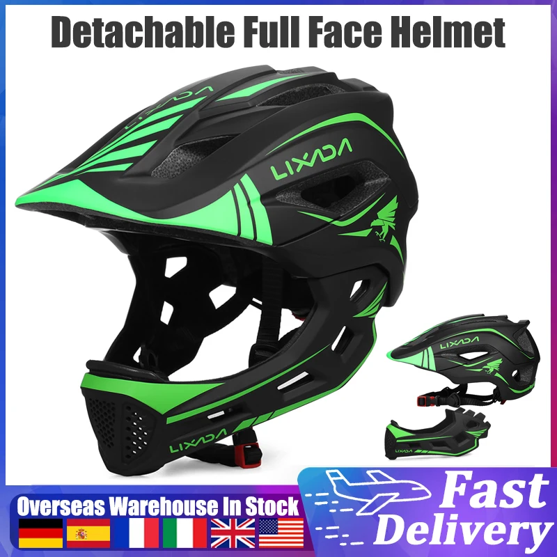 

LIXADA Detachable Full Face Helmet Children Sports Safety Bike Helmet Protective Gear for Cycling Skateboarding Skating Scooter