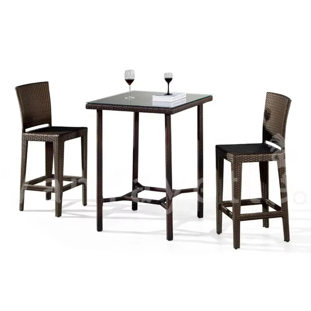 طاولة بار حديثة طويلة وكرسي مجموعة أثاث بار منزلي طاولة كوكتيل قابلة للطي للاستخدام في الفندق #3