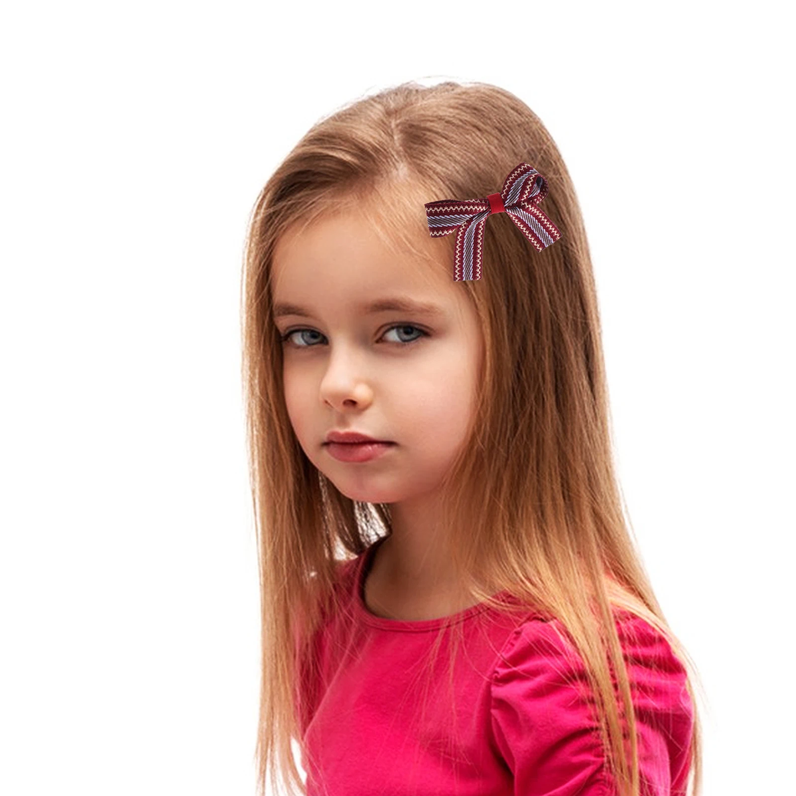 

Ethnic Red Bow Hairpin Cute Kids Clips Durable Decorative Bow Clips Ribbon Mini Accessories Wedding Birthday Bangs Secure