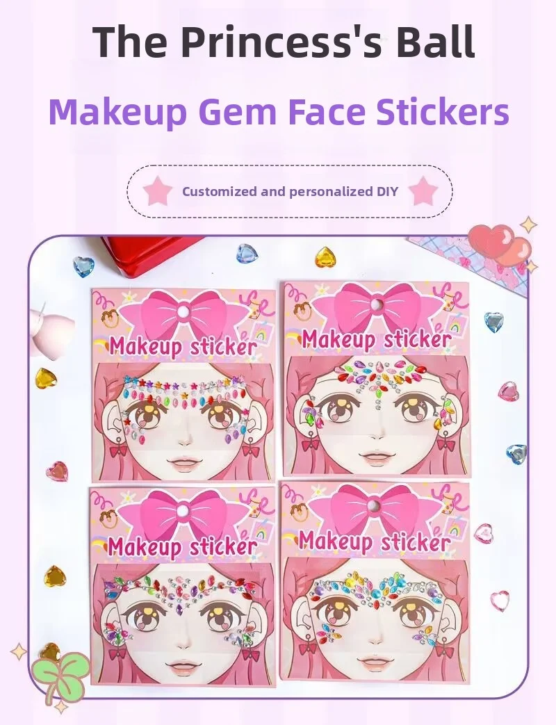 Children's facial decoration stickers, eyebrow diamond face stickers, prom party performance dress up personalized stickers