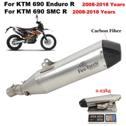 For KTM 690 Enduro R KTM690 SMC R Duke 2008 - 2018 Slip On Motorcycle Exhaust Escape Link Pipe Carbon Fiber Muffler DB Killer