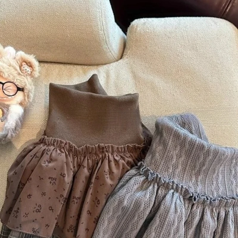 Deeptown Vintage Plaid Skirt Women Harajuku Japanese Sweet Preppy Style Mini Skirt Autumn Winter Patchwork Ruffle Short Skirts:Deeptown Vintage Plaid Skirt Women Harajuku Japanese Sweet Preppy Style Mini Skirt Autumn Winter Patchwork Ruffle Short Skirts: Spódnica w kratę Deeptown Vintage, styl Harajuku, japoński słodki styl preppy, mini spódniczka, jesień-zima, patchwork, falbanki, krótkie spódnice