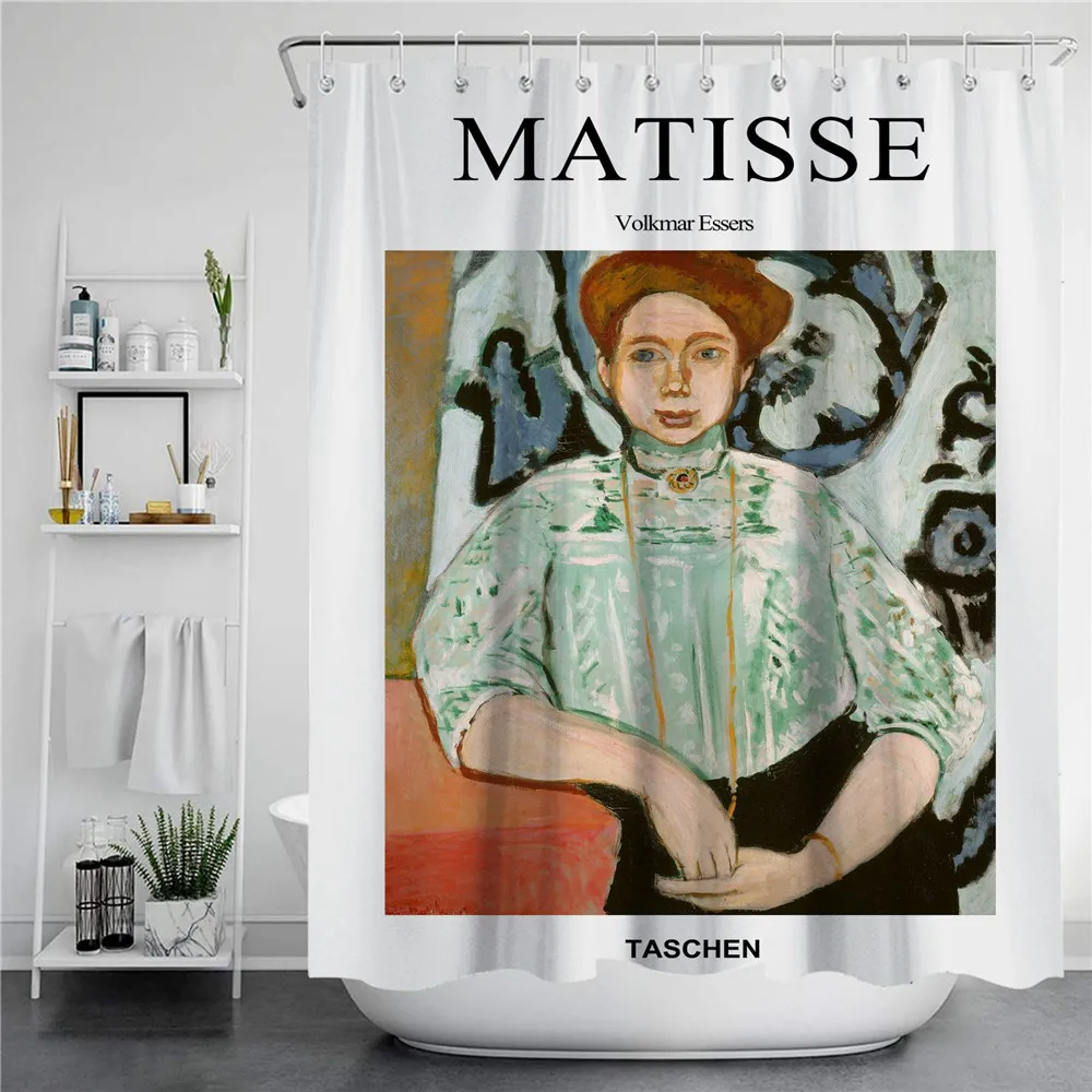 Famous Painting Pattern Modern Art Shower Curtain Abstract Matisse Art Printing Shower Curtain Bathroom