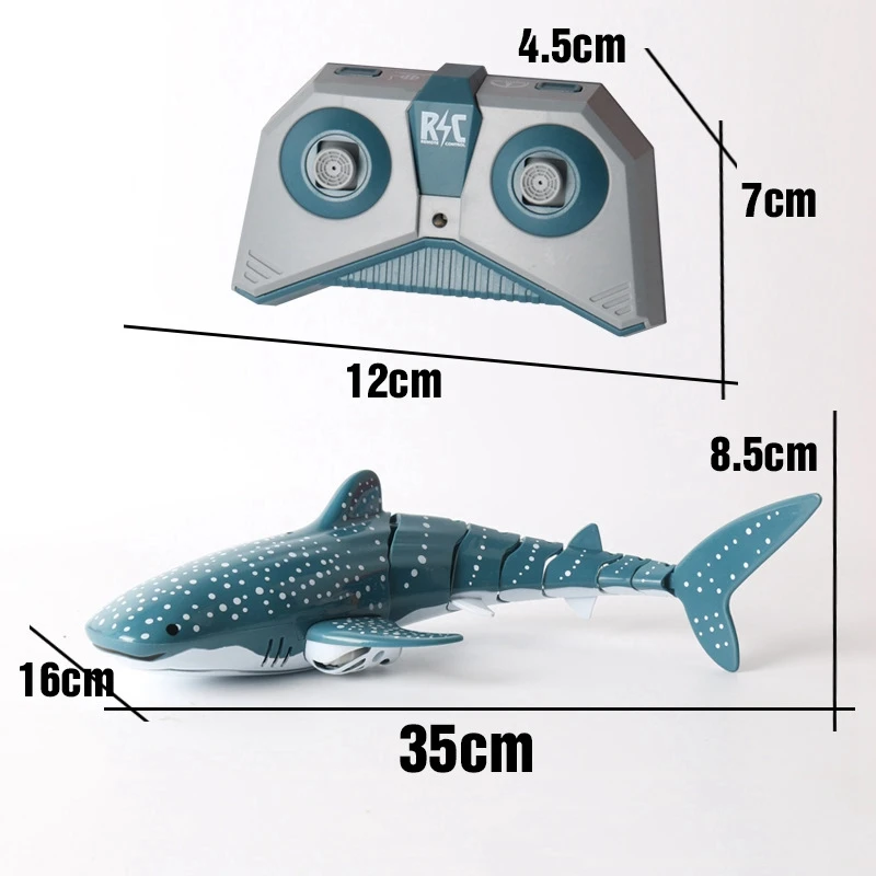 2.4G RC Simulation Shark Toys 4CH Waterproof Electric Remote Control Shark Boat Swimming Pool Bathroom Children Toy Gift