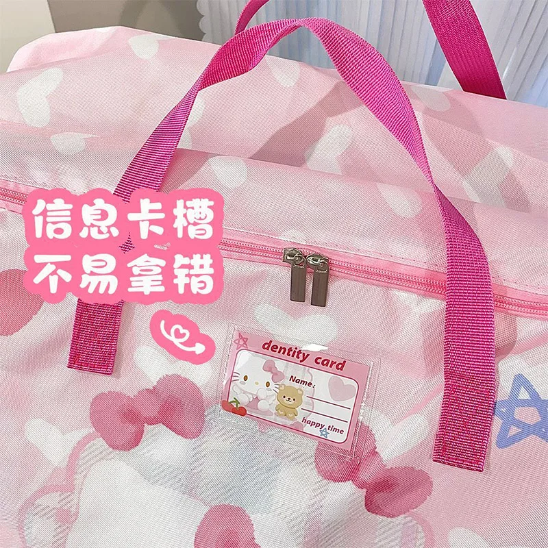 حقيبة تخزين اللحاف ذات سعة كبيرة من هالو كيتي، منظم ملابس مقاوم للماء ومقاوم للرطوبة للمنزل، حقائب قابلة للغسل ومقاومة للغبار