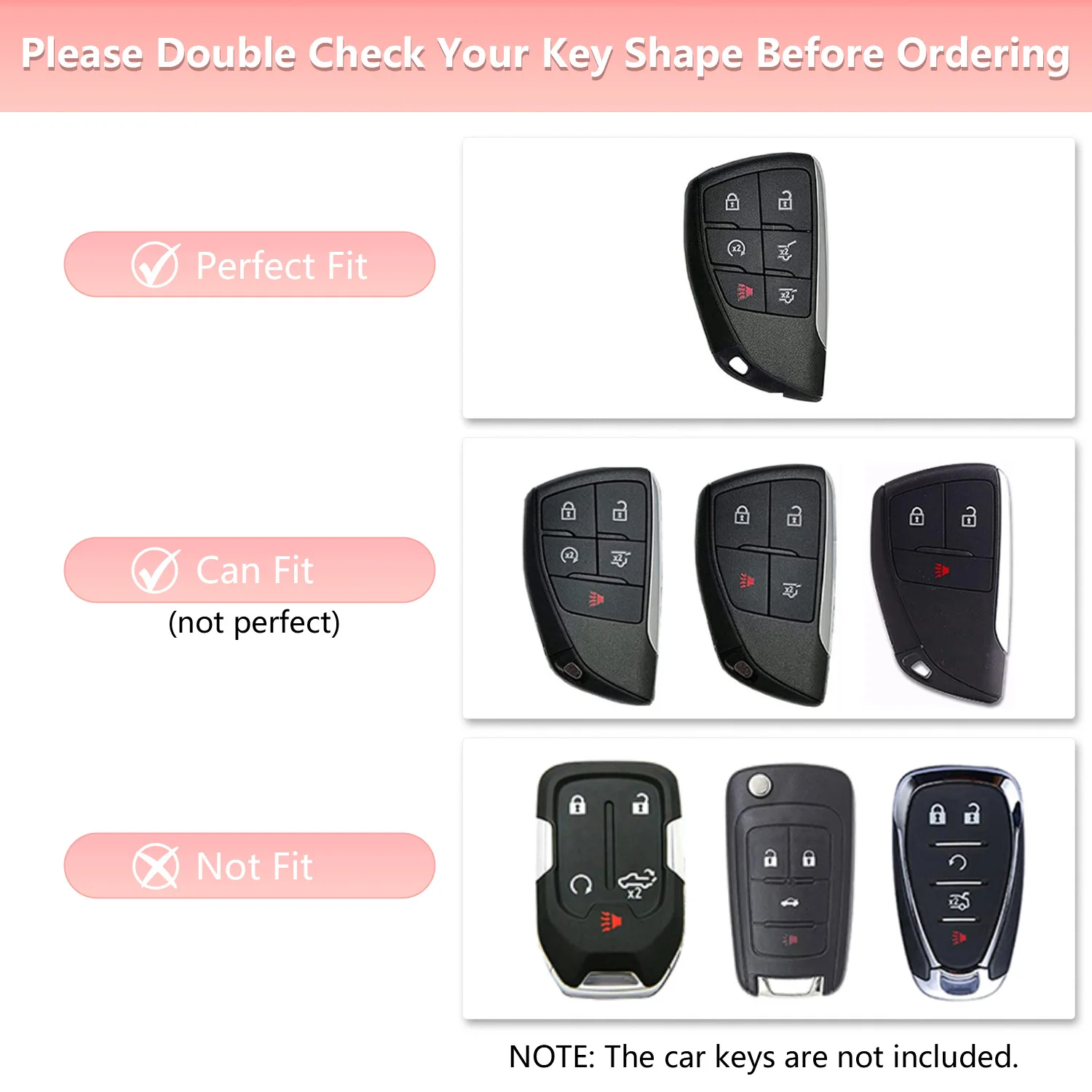 DIYSMART Key Fob Cover for GMC Yukon 2023 2022 2021 Chevy Chevrolet Tahoe Suburban Accessories 6 Button Car Keys Case Shell