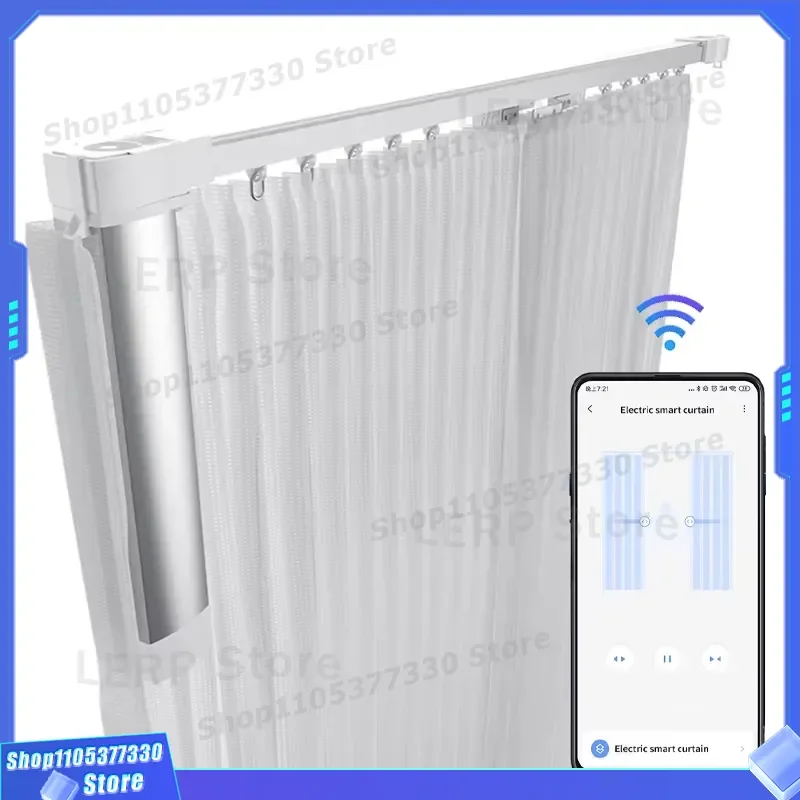Smart Electric Curtain Track Motorized Rail System for Home Automation Quiet Operation Easy Installation Modern Design