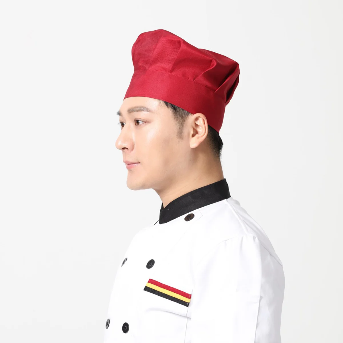 

1pc Mushroom Hat Chef Working Cap Adjustable For Restaurant Soft Skin-Friendly Fabric Durable Bouffant Cooking Hat