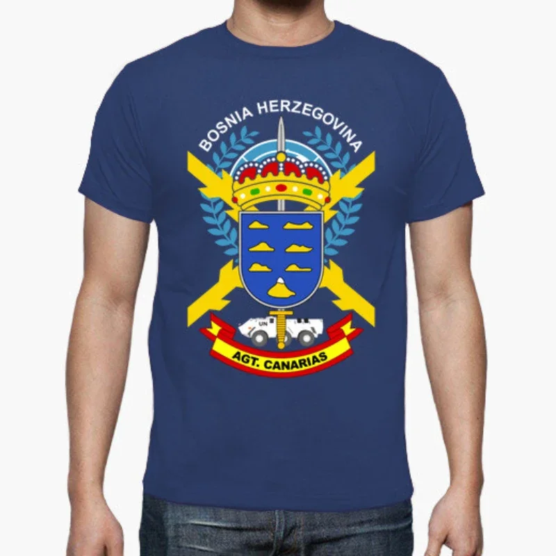 Bosnia Herzegovina. Agt. Canarias UN Spanish Army T-Shirt 100% Cotton O-Neck Summer Short Sleeve Casual Mens T-shirt Size S-3XL