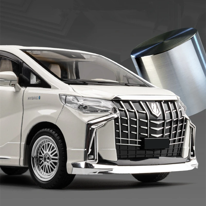 1/18 Toyota Alphard MPV modello di auto in lega pressofuso giocattolo in metallo veicoli commerciali modello di auto simulazione suono e luce regalo