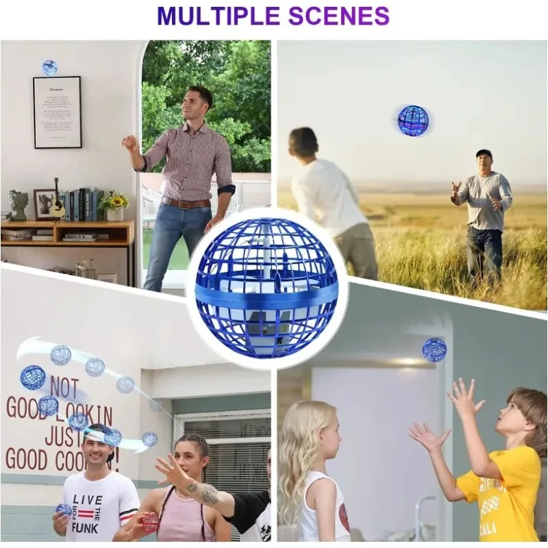 Hover Orb Flying Ball 2022 Magic Controller Mini Drone Boomerang Spinner 360 Rotating UFO Safe Kids Adults Outdoor Toy