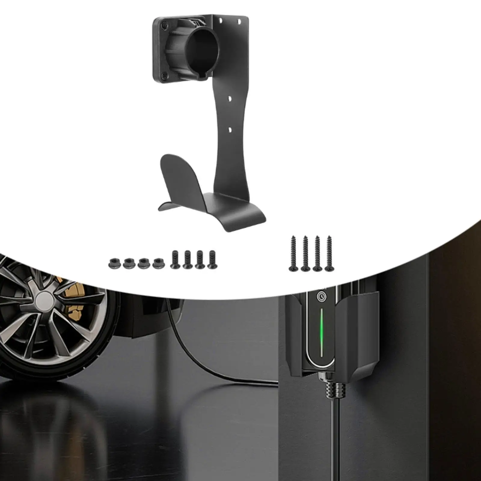 

Настенный держатель для зарядных устройств электромобилей, экономящий место, органайзер для хранения кабелей электромобилей, держатель для разъема J1772