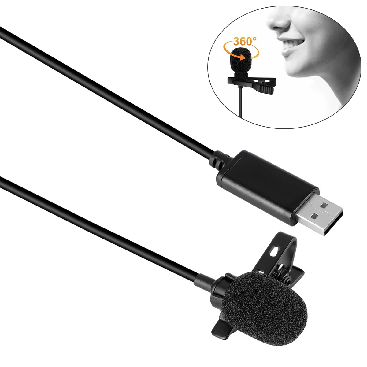 Portable USB Mini Microphone for Laptop PC Computer Recording Chat with USB Communication Connection