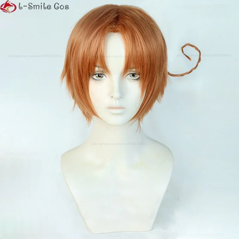 Anime APH Axis Powers Hetalia Feliciano Vargas Cosplay Wig Short Orange Brown Heat Resistant Synthetic Hair Party Wigs + Wig Cap