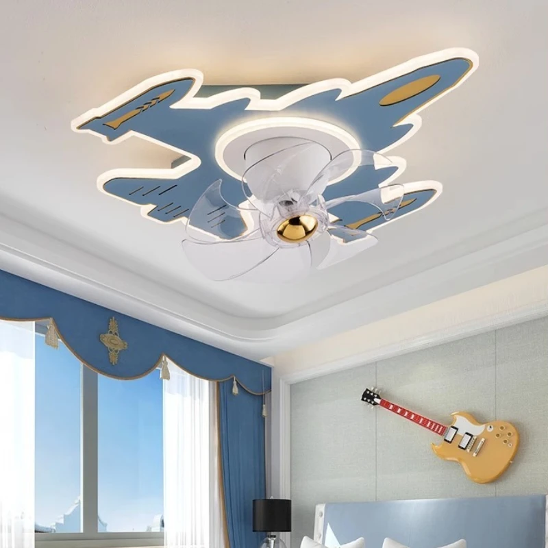 

SANDYHA Nordic Style Fan Lights Airplane Shaped Design LED Lamp for Living Room Children's Bedroom Decoration Lighting Fixtures