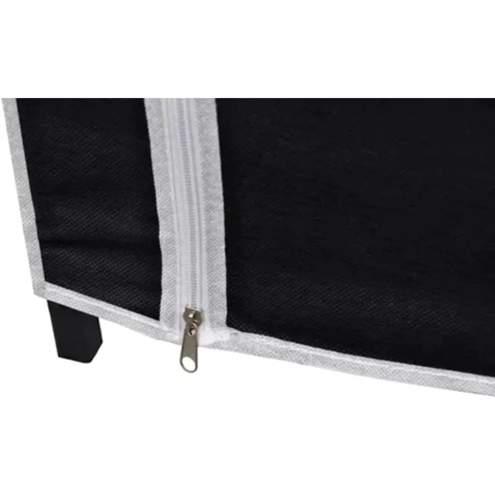 خزانة قماش واسعة قابلة للطي - مساحة تخزين مريحة لغرف النوم والطابق السفلي والتخييم - مادة صوف متينة، أسود، 43 × 18 ×