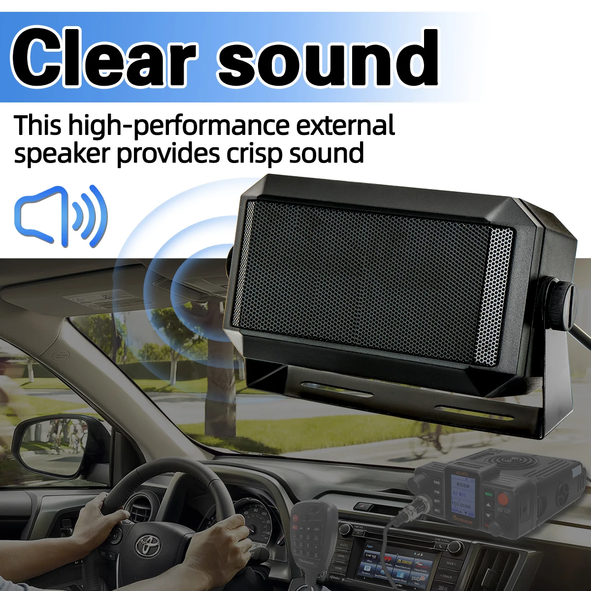 ABBREE KES-3 Car Radio Extension Speaker 3.5mm Clear Sound For AR-2520 WOUXUN KG-M70 TYT MD 9600 TH 9800 CB Mobile Radio