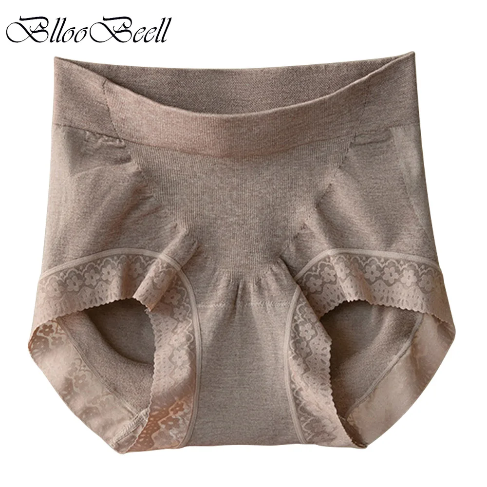 

New Big Size Women's Underwear High Waist Sexy Lace Panties Seamless Tummy Briefs Solid Color Ladies Antibacterial Triangle