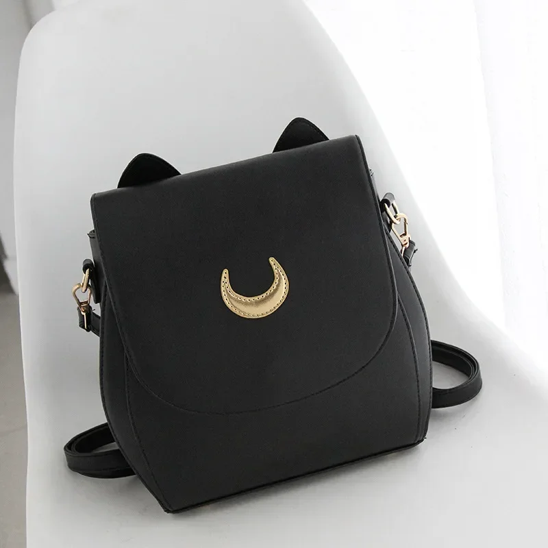 Anime  Moon Satchel Luna Cat Ladies Moon Pattern Shoulder Bag Handbag Backpack PU Leather Messenger Casual Crossbody