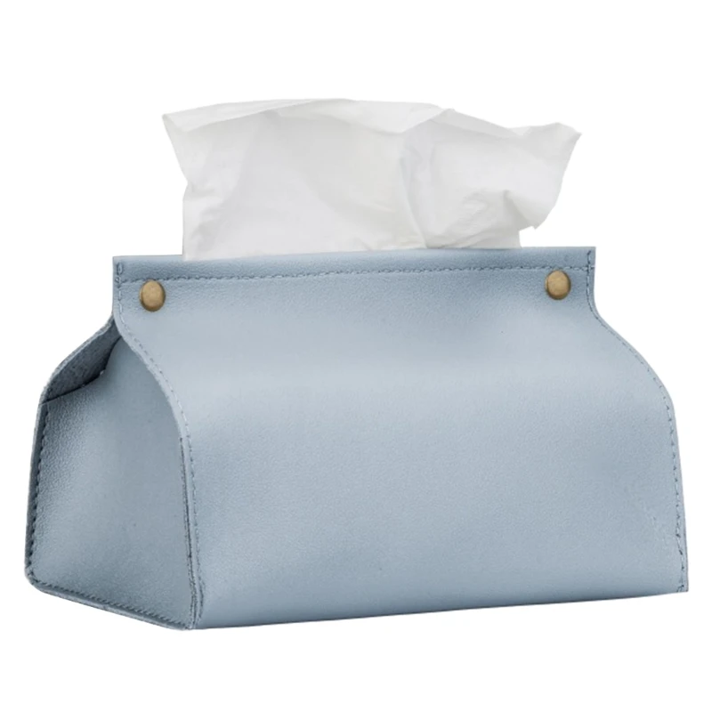 European Style Tissue Bag PU Leather Napkin Holder Foldable Tissue Box Home Office Waterproof Dustproof Napkin Storage Box