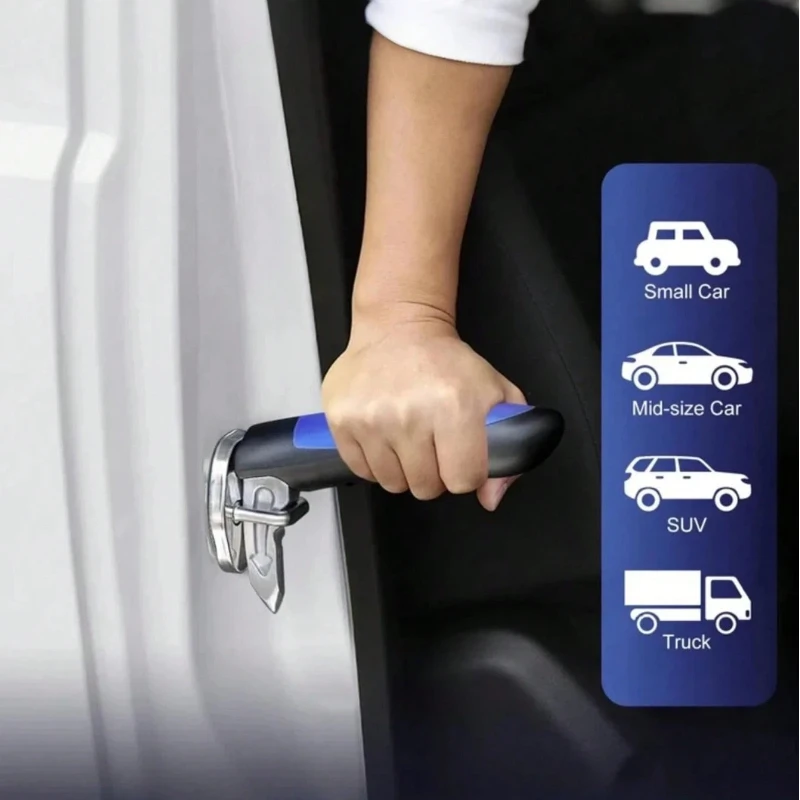 Multifunctional Car Door Handle Assistant – Aluminum Alloy + ABS Material, an Essential Travel Safety Accessory