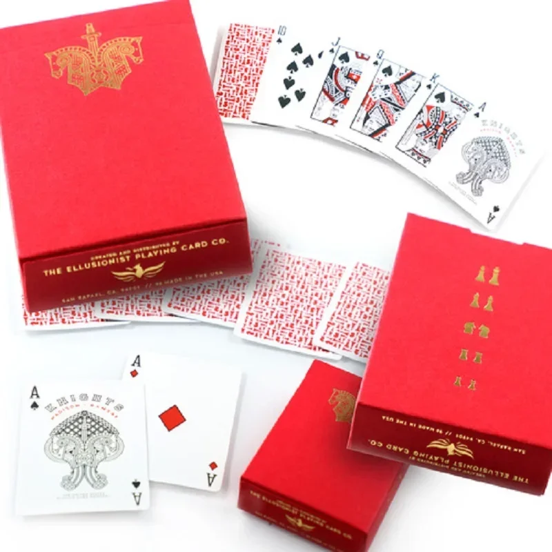 Ellusionist White/Red Knights Playing Cards Deck Collectible Poker Card Games Magic Tricks