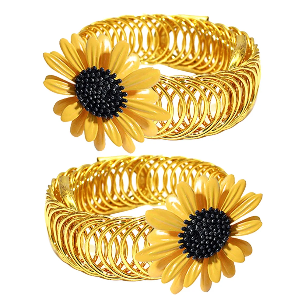 

2 Pcs Curtains Binding Fastener Cord Buckle Yellow Holdback Decorative Accessories