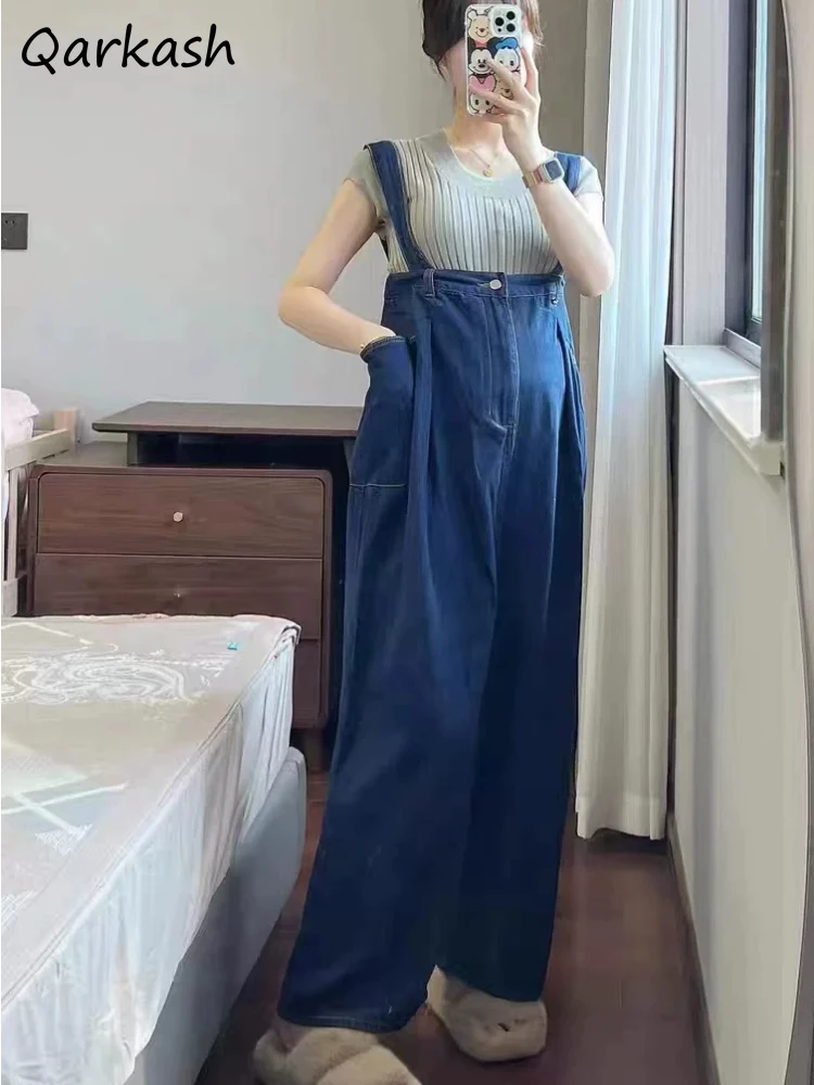 Japanese Style Women Jumpsuits Harajuku Denim Classical Retro Pockets Solid Hipster High Street Designer Summer Advanced Slouchy