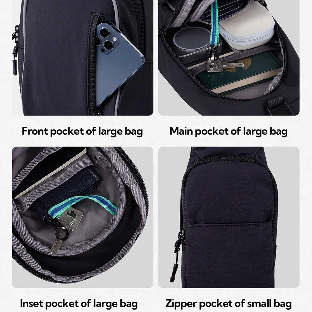 WATERFLY Crossbody Sling Sırt Çantası tek kollu çanta Yürüyüş Seyahat Crossbody Çanta Kadın Erkek Göğüs Çantası Sırt Çantası Moda omuzdan askili