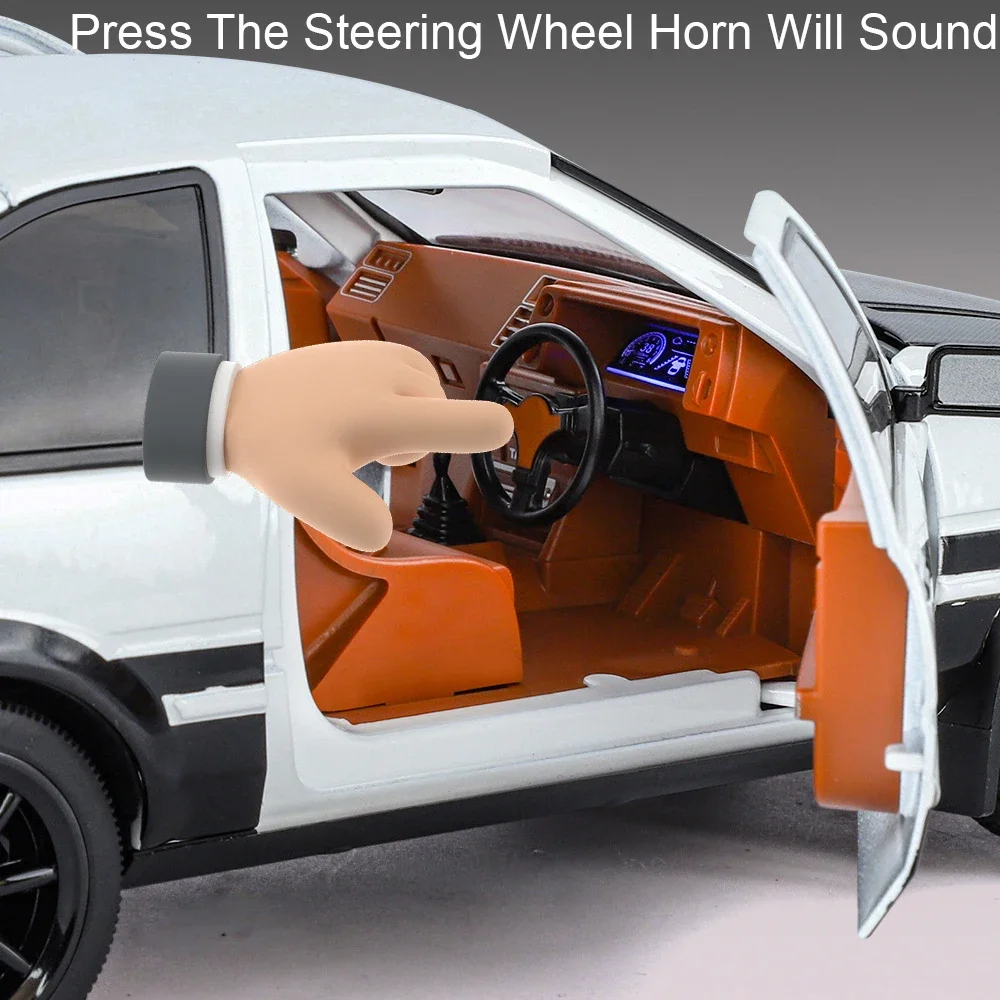 1:18 TRUENO AE86 Land Cruiser LC300 Model Speelgoed Diecast Autodeur Geopend Geluid Licht Trek Voorwiel Stuurvoertuig Kid Gift