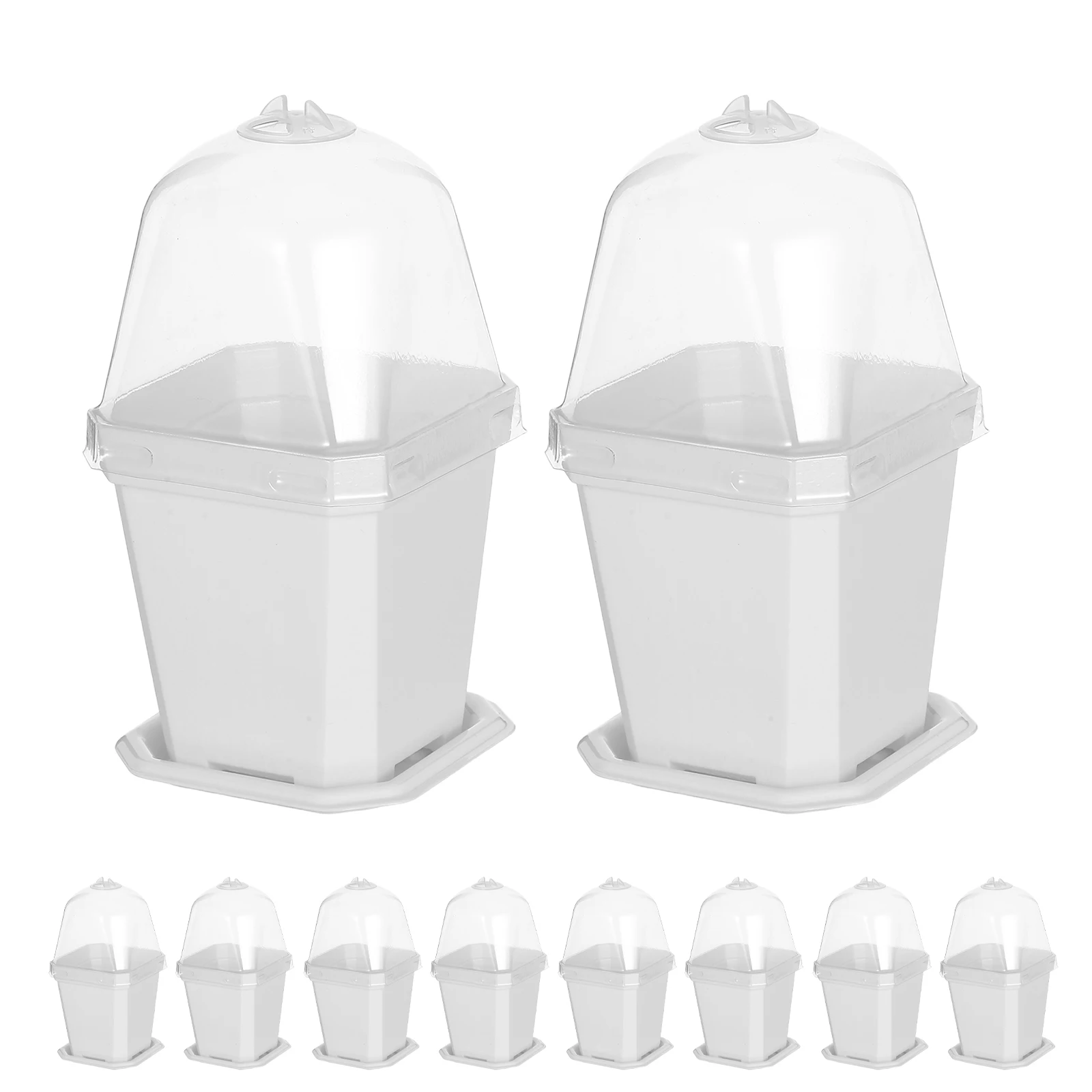 

Succulent Pots Trays Set Thickened Plastic Planters Drainage Ventilation Lids Small Nursery Flowerpots Space Saving Garden