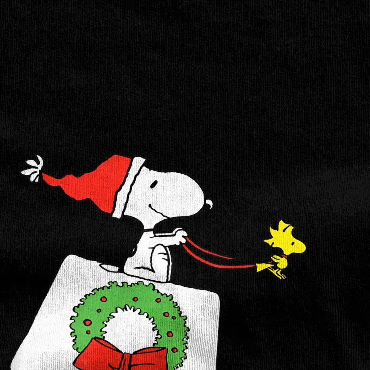 Men Peanuts Holiday Snoopy's Doghouse Sleigh T Shirts 100 Cotton Top Tees Beach Vintage Short Sleeve Big Size