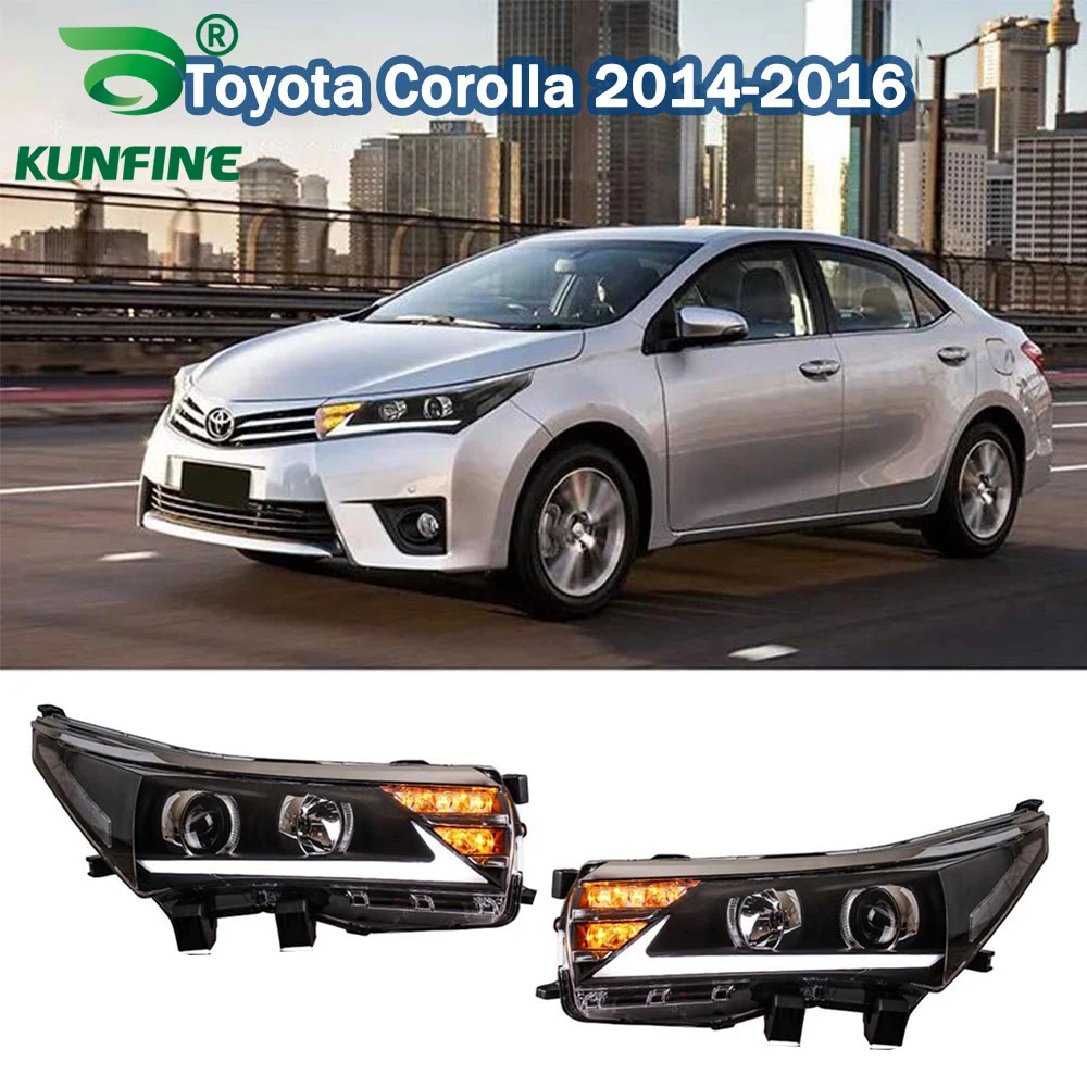 

Pair of Car Styling Car Headlight Assembly For Toyota Corolla 2014-2016 LED Head Lamp Car Tuning Light Parts Plug And Play