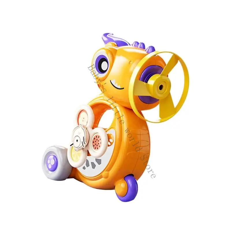 Press Activated Dinosaur Flying Disc Car Toy Safe Plastic Design For Toddler Fun B2EB