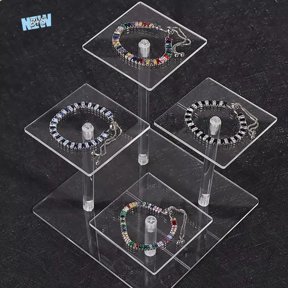 

Removable 4 Layers Display Stand Multi Layer Waterproof Square Transparent Jewelry Holder Dust Proof Organizer