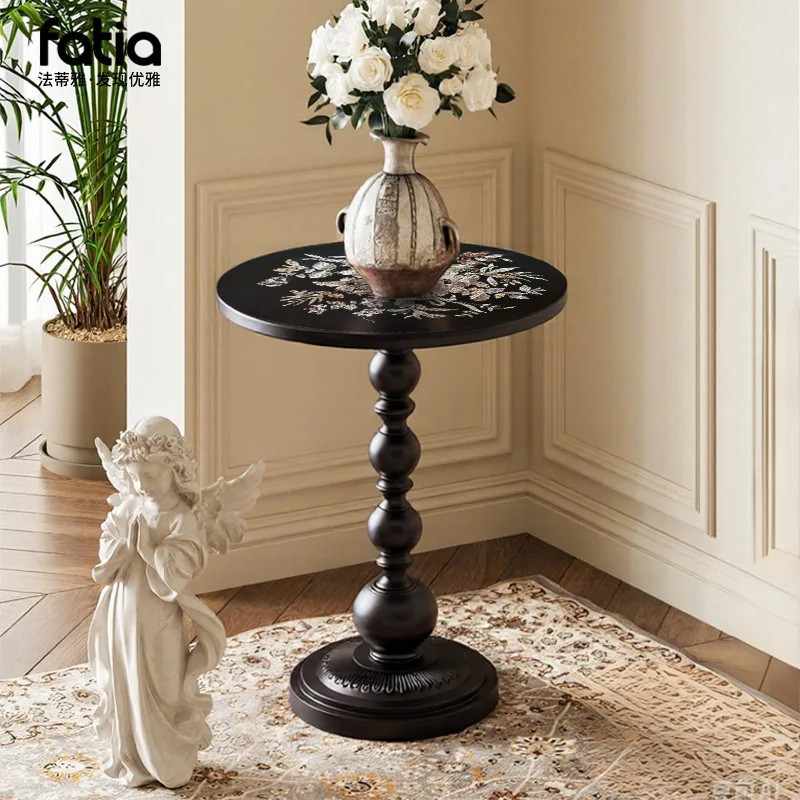 

Французский ретро-креативный маленький журнальный столик для гостиной, приставной столик к дивану, кованый, легкий, роскошный, для балкона, круглый стол для цветов, в средневековом стиле