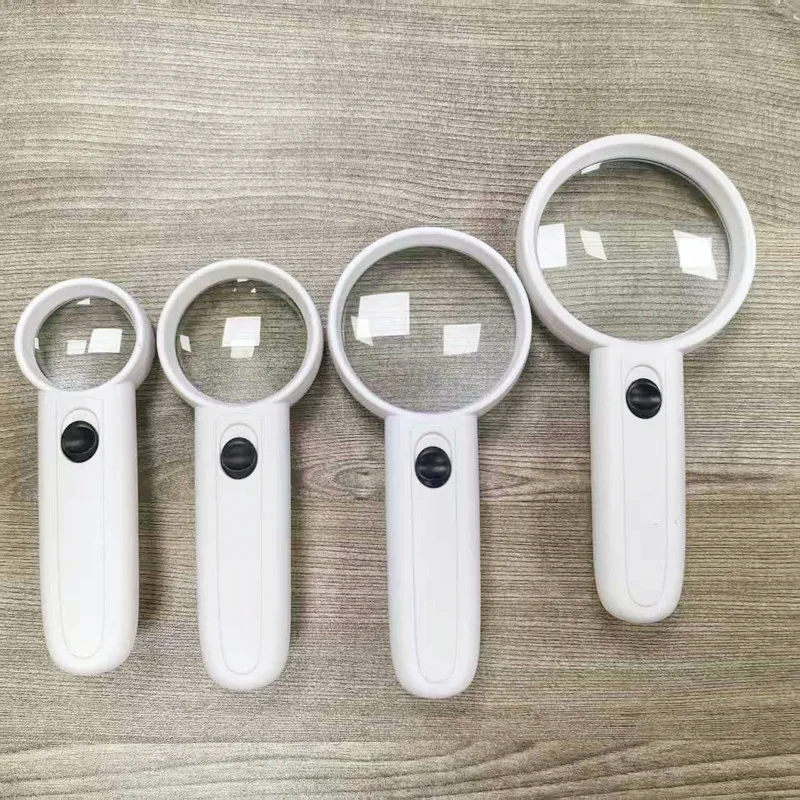 Repair circuit board magnifying glass 2 LED light identification handheld exclamation mark type elderly reading magnifying glass