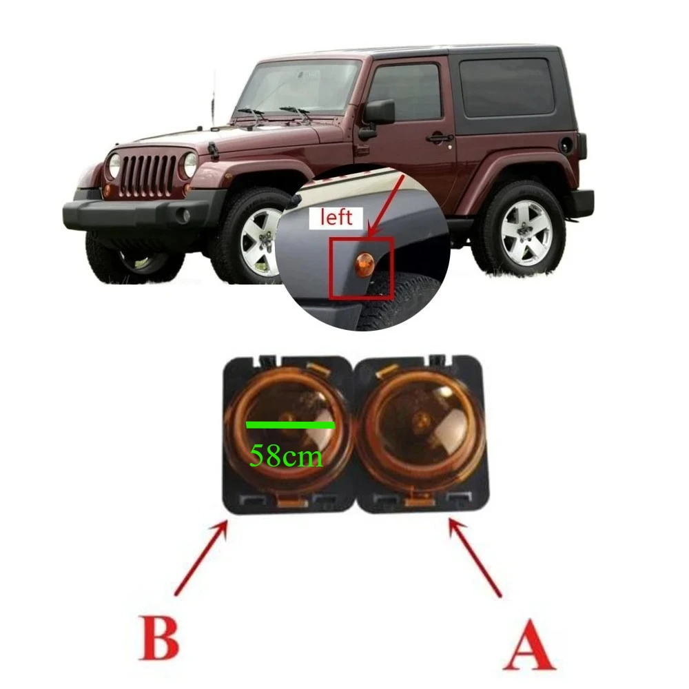 1 sztuka darmowa żarówka boczna przednia lampa błotnika kierunkowskaz do Wrangler-JK 2007-2015 halogenowa lampa obrysowa boczna światło pozycyjne