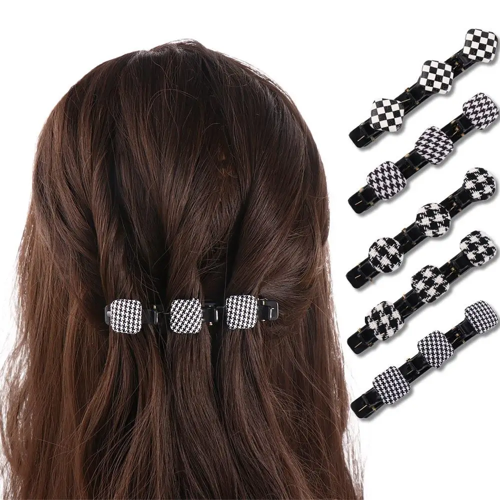 

Headwear Hair Accessories Side Clips Princess Ornament Women Hair Clips Korean Style Hairpin Duck Bill Clips Plaid Barrettes