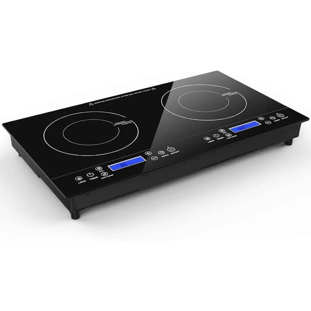 

Electric Double Induction Cooker, 2 Burner Built-In Countertop, Sensor Touch Control, Portable Induction Cooktop