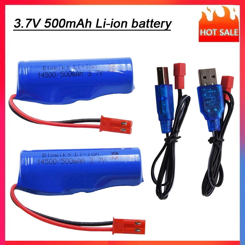

Перезаряжаемый литий-ионный аккумулятор 3,7 в 500 мАч 14500 Штекер JST и USB-кабель для зарядного устройства для Huina 1337 1338 RC строительные грузовики 1337
